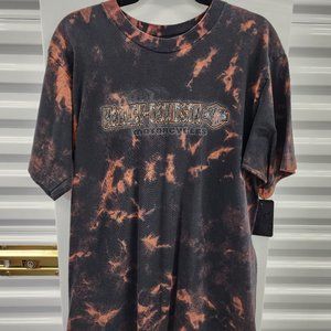 Custom Bleach Dye Harley Davidson Motorcycles T-Shirt
